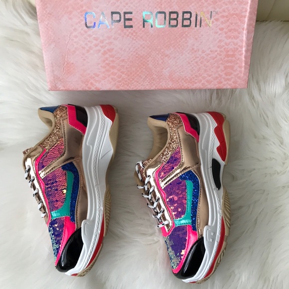 Cape Robbin Chunky Fashion Sneaker Glitter Sequin - Picture 5 of 8